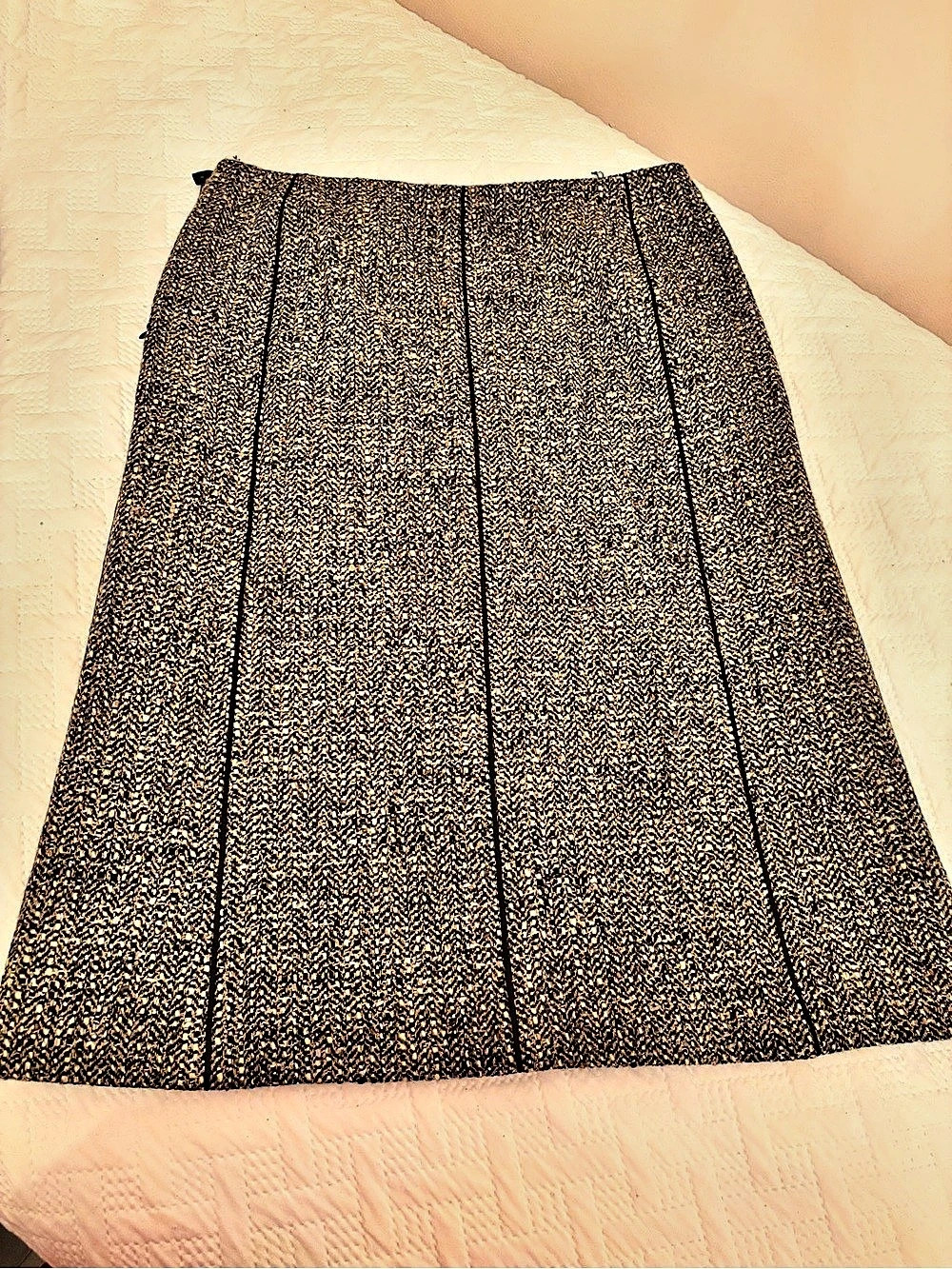 Talbots A-Line Animal Print Skirt in Black & Brown Size 12